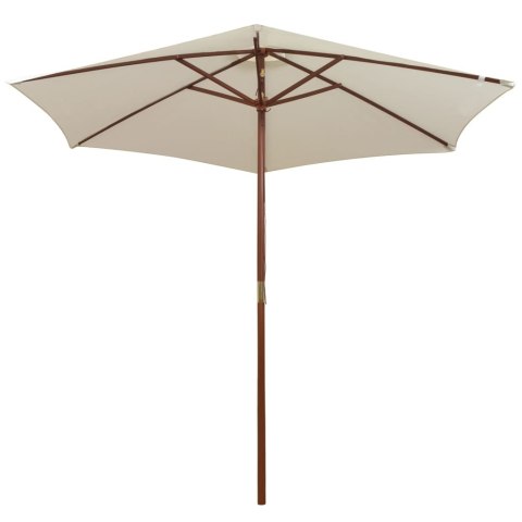 Parasol ogrodowy, 270x270 cm, drewniany, kremowy