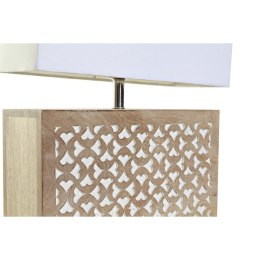 Lampa stołowa DKD Home Decor Brązowy Poliester Biały Drewno mango 50 W (33 x 12 x 41 cm)