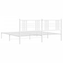 Metal Bed Frame with Headboard White 76"x79.9" King