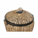 Zestaw koszy DKD Home Decor Czarny Naturalny Metal Rattan 48 x 48 x 55 cm (2 Sztuk)