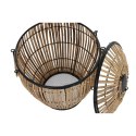 Zestaw koszy DKD Home Decor Czarny Naturalny Metal Rattan 48 x 48 x 55 cm (2 Sztuk)