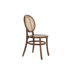 Krzesło DKD Home Decor Ceimnobrązowy Siatka Rattan Wiąz (43 x 43 x 89 cm)