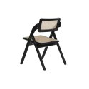 Składanego Krzesła DKD Home Decor Czarny Naturalny Rattan Drewno wiązu 53 x 60 x 79 cm