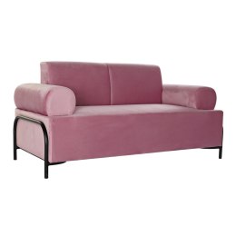 Sofa DKD Home Decor Czarny Różowy Metal Poliester Nowoczesny (154 x 76 x 76 cm)