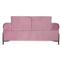 Sofa DKD Home Decor Czarny Różowy Metal Poliester Nowoczesny (154 x 76 x 76 cm)