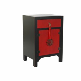 Stolik Nocny DKD Home Decor Czarny Czerwony Jodła Drewno MDF 45 x 35 x 66 cm