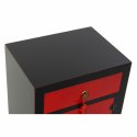 Stolik Nocny DKD Home Decor Czarny Czerwony Jodła Drewno MDF 45 x 35 x 66 cm