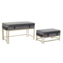 Taboret DKD Home Decor Szary Złoty Metal Aksamit (80 x 40 x 47 cm)