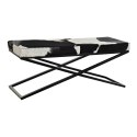 Foot-of-bed Bench DKD Home Decor Czarny Beżowy Metal Brązowy Skóra Biały Kolonialny (120 x 40 x 50 cm)