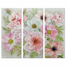 Obraz DKD Home Decor Kvety 60 x 3 x 150 cm Shabby Chic (3 Części)