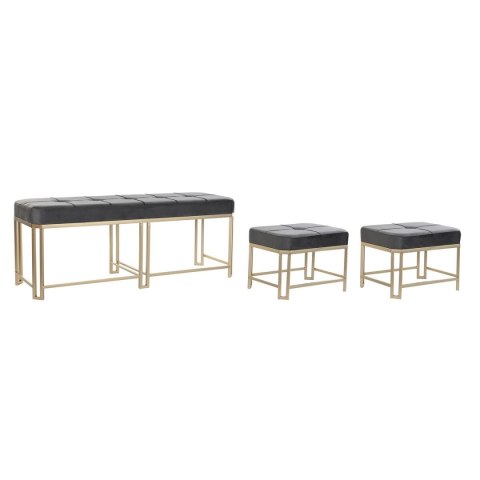 Taboret DKD Home Decor Szary Metal Aksamit (120 x 40 x 47 cm)