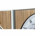 Zegar Ścienny DKD Home Decor Czarny Biały Żelazo Vintage 60 x 4,5 x 60 cm Drewno MDF Mapa Świata (2 Sztuk)