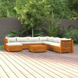 VidaXL 9-cz. zestaw wypoczynkowy do ogrodu, z poduszkami, lita akacja