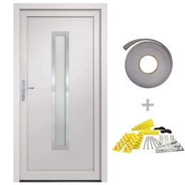 VidaXL Drzwi zewnętrzne, białe, 98x190 cm, PVC