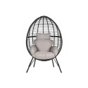 Fotel ogrodowy DKD Home Decor 90 x 65 x 151 cm Czarny Szary Metal rattan syntetyczny