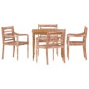 Krzesła Batavia, 4 szt., bielone, lite drewno tekowe