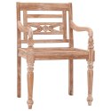 Krzesła Batavia, 6 szt., bielone, lite drewno tekowe