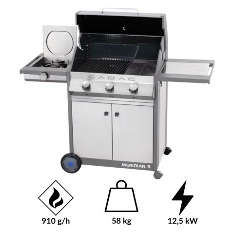 Grill gazowy stacjonarny MERIDIAN 3 ze stali nierdzewnej Grill gazowy stacjonarny MERIDIAN 3 ze stali nierdzewnej