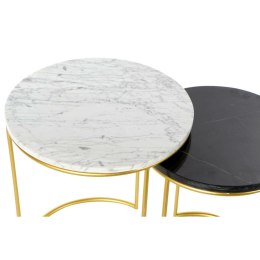Zestaw 2 stołów DKD Home Decor Biały Czarny Złoty 40 x 40 x 46,5 cm