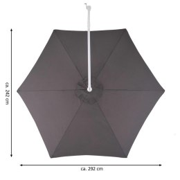 Wiszący parasol z rączką - ok. 3 m, antracyt