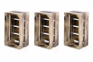 Drewniane skrzynki - zestaw 3 sztuk VINTAGE DIVERO kolor brązowy - 51 x 36 x 23 cm