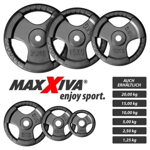 MAXXIVA Zestaw obciążników, żeliwo pogumowane, 2 x 5 kg MAXXIVA Zestaw obciążników, żeliwo pogumowane, 2 x 5 kg