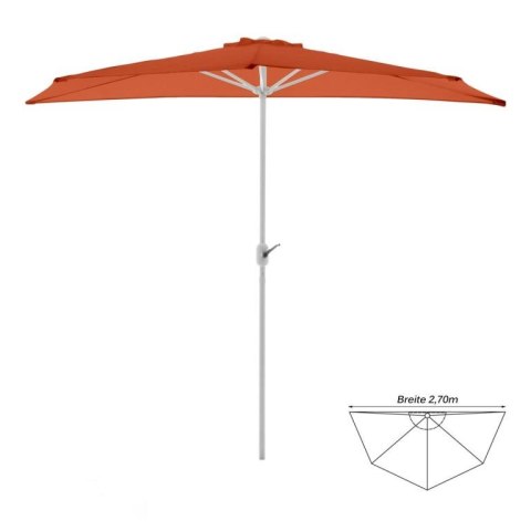 Parasol ogrodowy półokrągły terakota 2,7 m