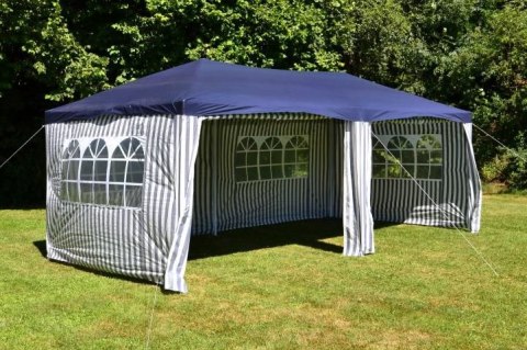 Namiot ogrodowy 3×6 m - niebiesko-biały, skład