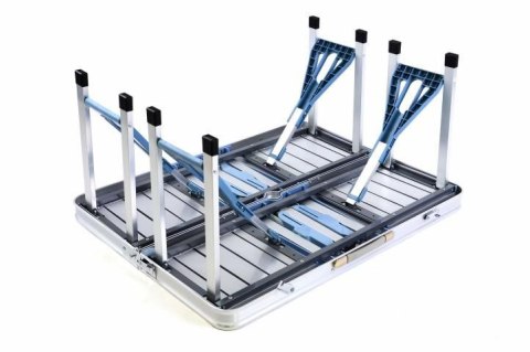 Składany stół alumiowy z zabudowanymi ławami