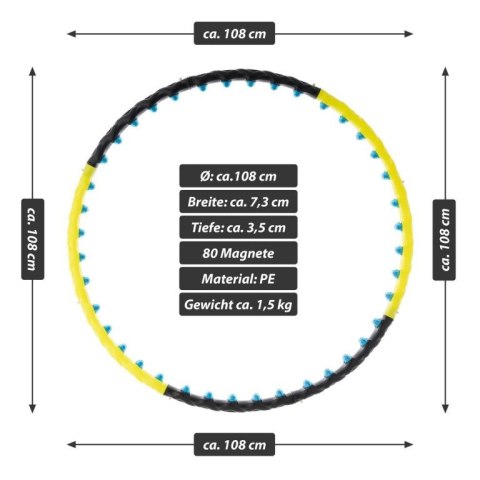 MAXXIVA Obręcz do masażu Hula Hoop, 108 cm, czarno-żółta MAXXIVA Obręcz do masażu Hula Hoop, 108 cm, czarno-żółta