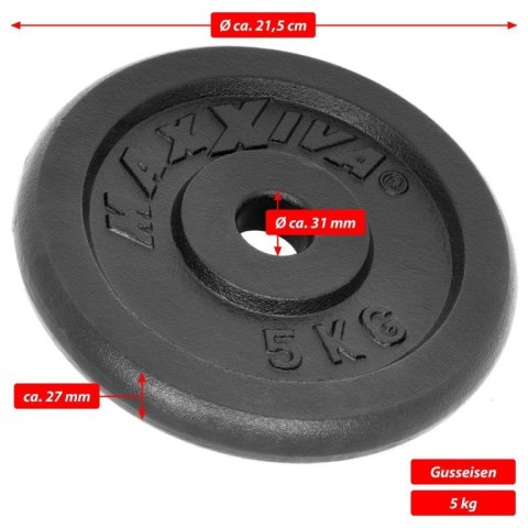 MAXXIVA Zestaw obciążników 4 x 5 kg, żeliwo MAXXIVA Zestaw obciążników 4 x 5 kg, żeliwo