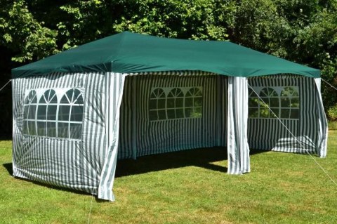 Ogrodowy namiot 3×6 m z oknami i ściankami, zielony