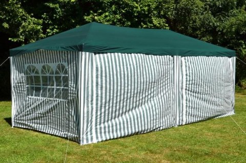 Ogrodowy namiot 3×6 m z oknami i ściankami, zielony