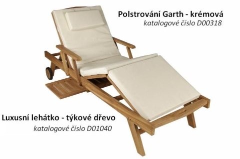 Poduszka na leżak Garth - kremowe