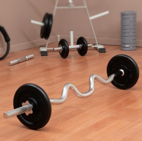 MAXXIVA Zakrzywiony dwuręczny gryf SZ, 120 cm, srebrny