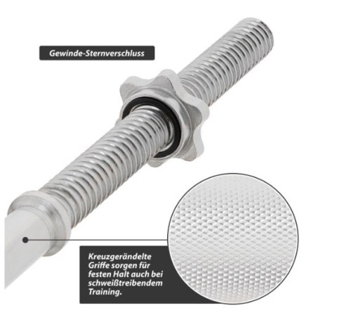 MAXXIVA Zakrzywiony dwuręczny gryf SZ, 120 cm, srebrny