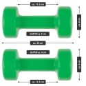 MAXXIVA Zestaw hantli winylowych 2 x 4 kg, zielony