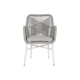 Fotel ogrodowy Home ESPRIT Biały Szary Aluminium rattan syntetyczny 57 x 63 x 84 cm