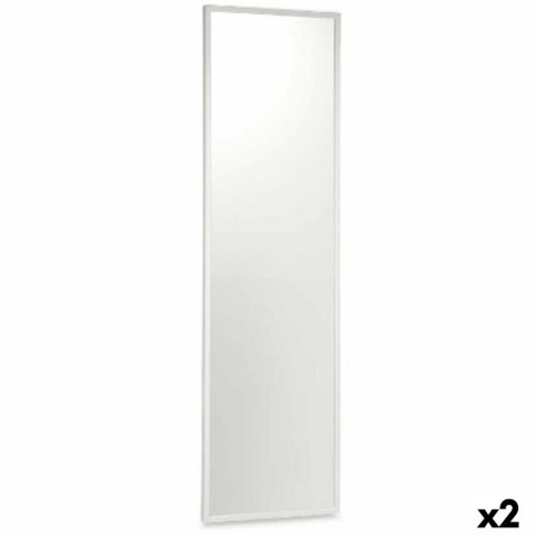 Lustro ścienne Biały Drewno MDF 40 x 142,5 x 3 cm (2 Sztuk)