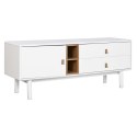 MebleTV Home ESPRIT Biały Naturalny polipropylen Drewno MDF 140 x 40 x 55 cm