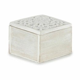 Pudełko ozdobne Biały Drewno 11,5 x 8 x 11,5 cm (6 Sztuk)