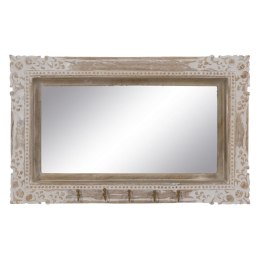 Lustro ścienne Biały Beżowy Szkło Drewno mango Drewno MDF Pionowy 61 x 10,79 x 38 cm
