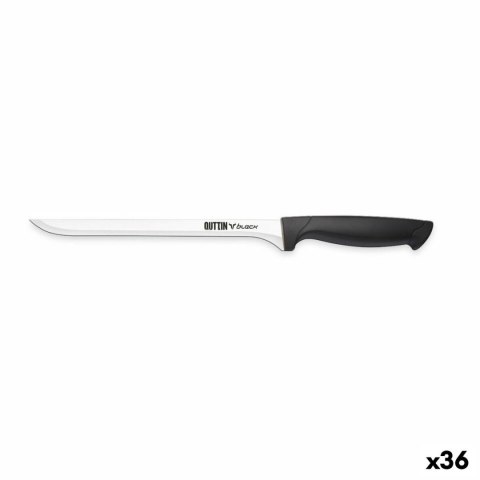 Nóż do Szynki Quttin Black Czarny Srebrzysty 22 cm (36 Sztuk)