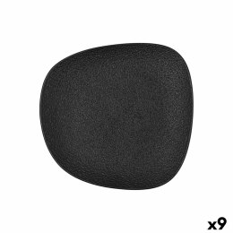 Płaski Talerz Bidasoa Fosil Czarny Ceramika Kwadratowy 21,1 x 20,3 x 2,3 cm (9 Sztuk)