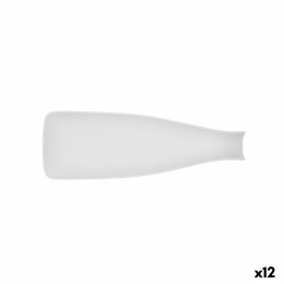 Tacka do przekąsek Bidasoa Fosil Biały Ceramika Tlenek glinu Butelka 31 x 10,1 x 4 cm (12 Sztuk)