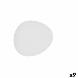 Płaski Talerz Bidasoa Fosil Biały Ceramika Owalne 22,8 x 20,1 x 2,2 cm (9 Sztuk)