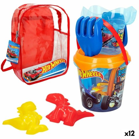 Zestaw zabawek plażowych Hot Wheels Ø 18 cm polipropylen (12 Sztuk)