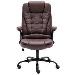 Krzesło biurowe, ciemnobrązowe, obite sztuczną skórą zamszową