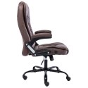 Krzesło biurowe, ciemnobrązowe, obite sztuczną skórą zamszową