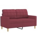 Sofa 2-osobowa, winna czerwień, 120 cm, tapicerowana tkaniną